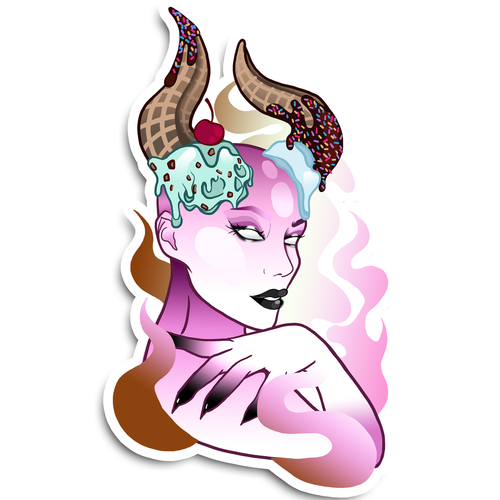 Ice Cream Demon Sticker